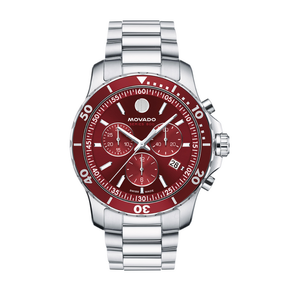 Movado Series 800 Chronograph Quartz Bracelet Red Dial 42mm – Marc