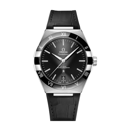 Omega Constellation Black Leather Black Dial Automatic Watch 41 mm