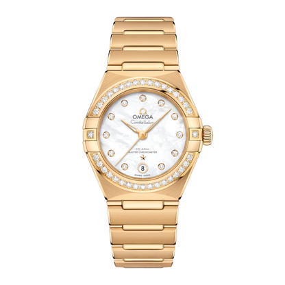 Omega Constellation Yellow Gold White Dial Automatic Watch 29 mm