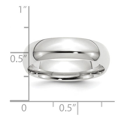 Platinum 6mm Comfort-Fit Wedding Band Size 8.5