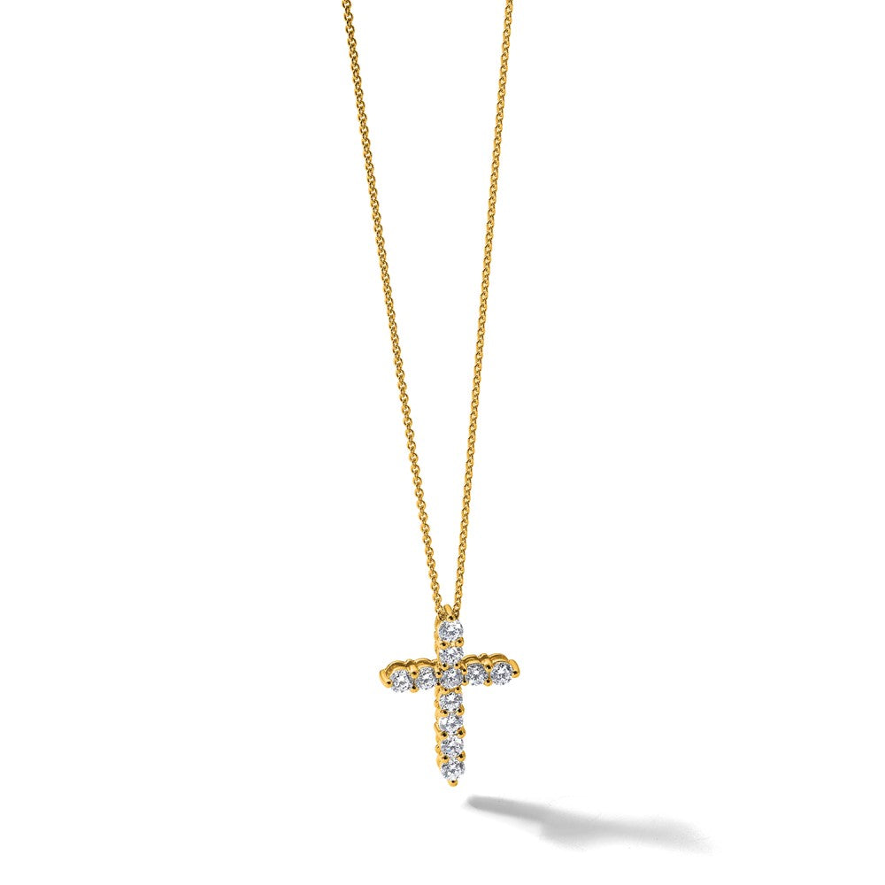 14k Gold Diamond Cross Pendant Necklace, 18-Inch Chain - Image 4