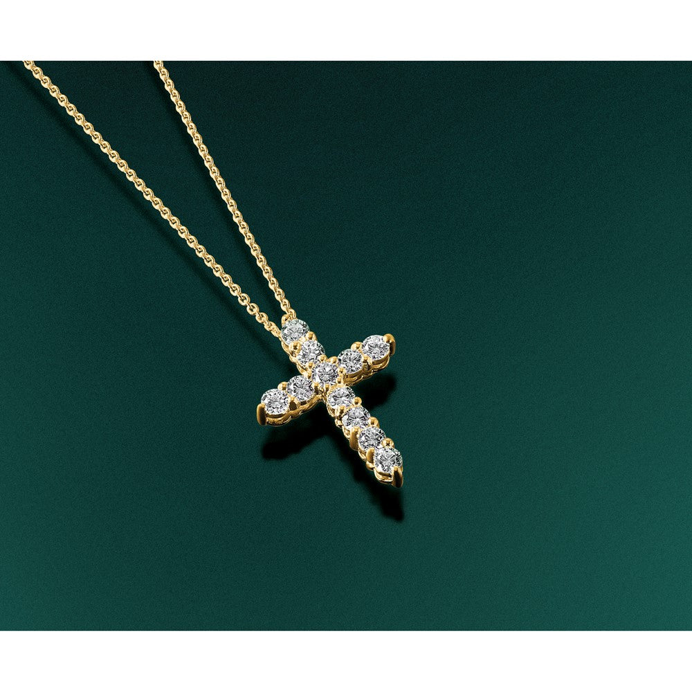 14k Gold Diamond Cross Pendant Necklace, 18-Inch Chain - Image 5