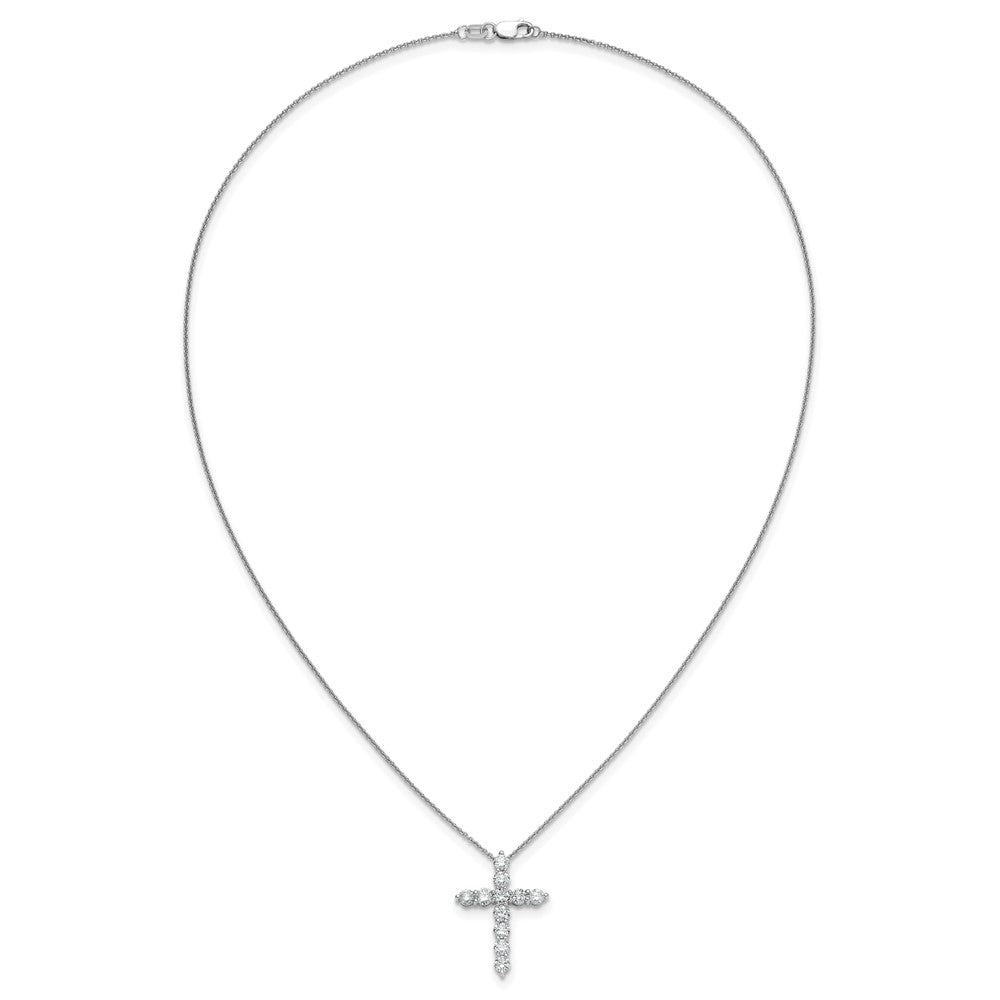 14k White Gold 1.5 carat Diamond Cross Pendant 18 inch Necklace - View 4
