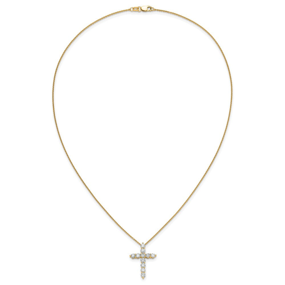 14k Polished 1.5 carat Diamond Cross Pendant 18 inch Necklace - View 4
