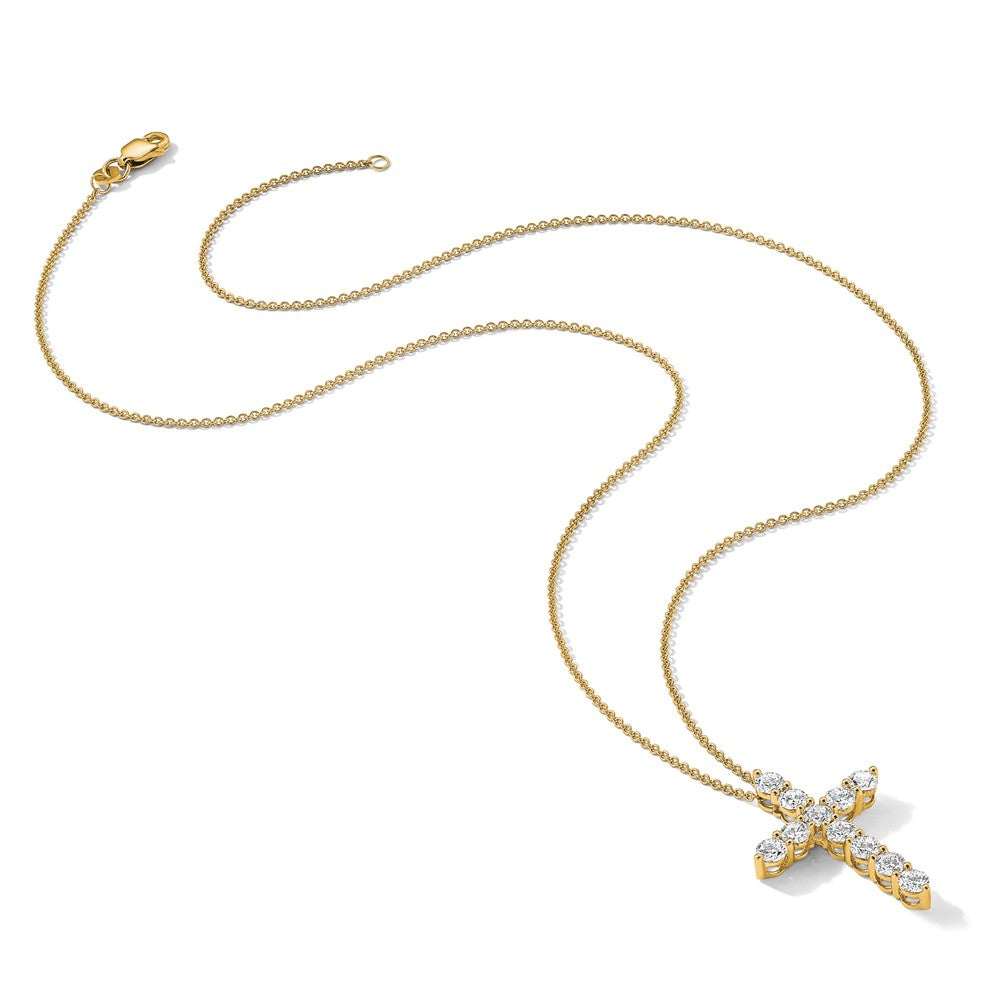 14k Gold Diamond Cross Pendant Necklace, 18-Inch - Image 5