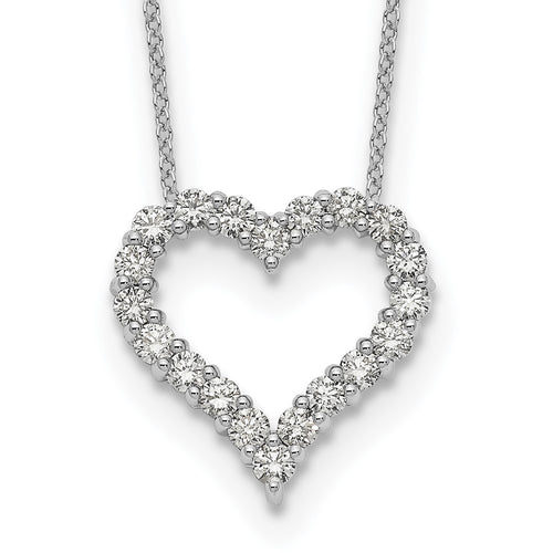 14k White Gold 1 carat Diamond Heart 18 inch Necklace