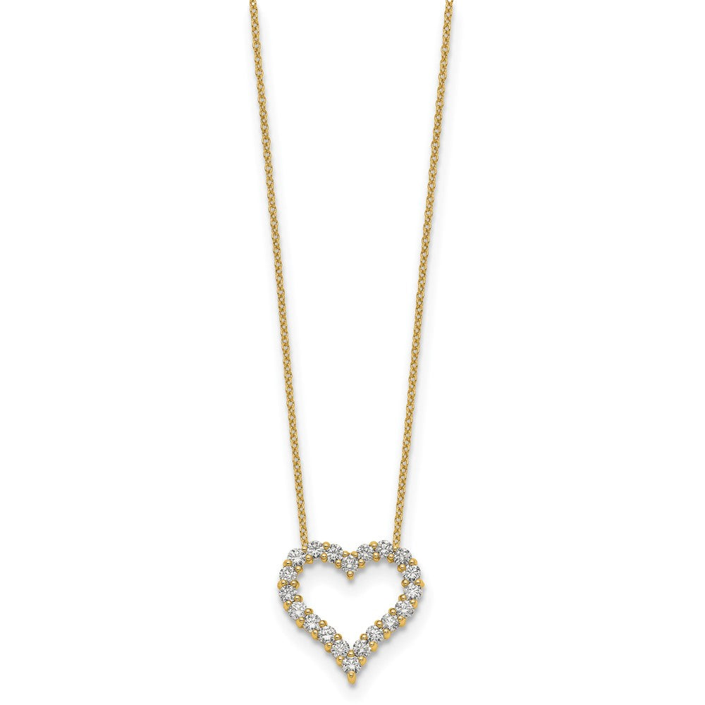 14k Polished 1 carat Diamond Heart 18 inch Necklace - View 2