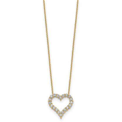 14k Polished 1 carat Diamond Heart 18 inch Necklace - View 2