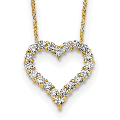 14k Polished 1 carat Diamond Heart 18 inch Necklace - View 1