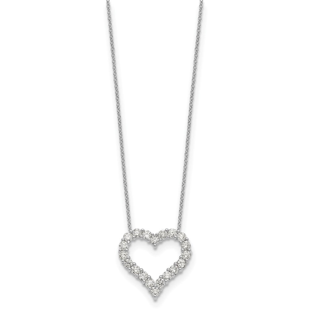 14k White Gold 1.5 carat Diamond Heart 18 inch Necklace - View 2
