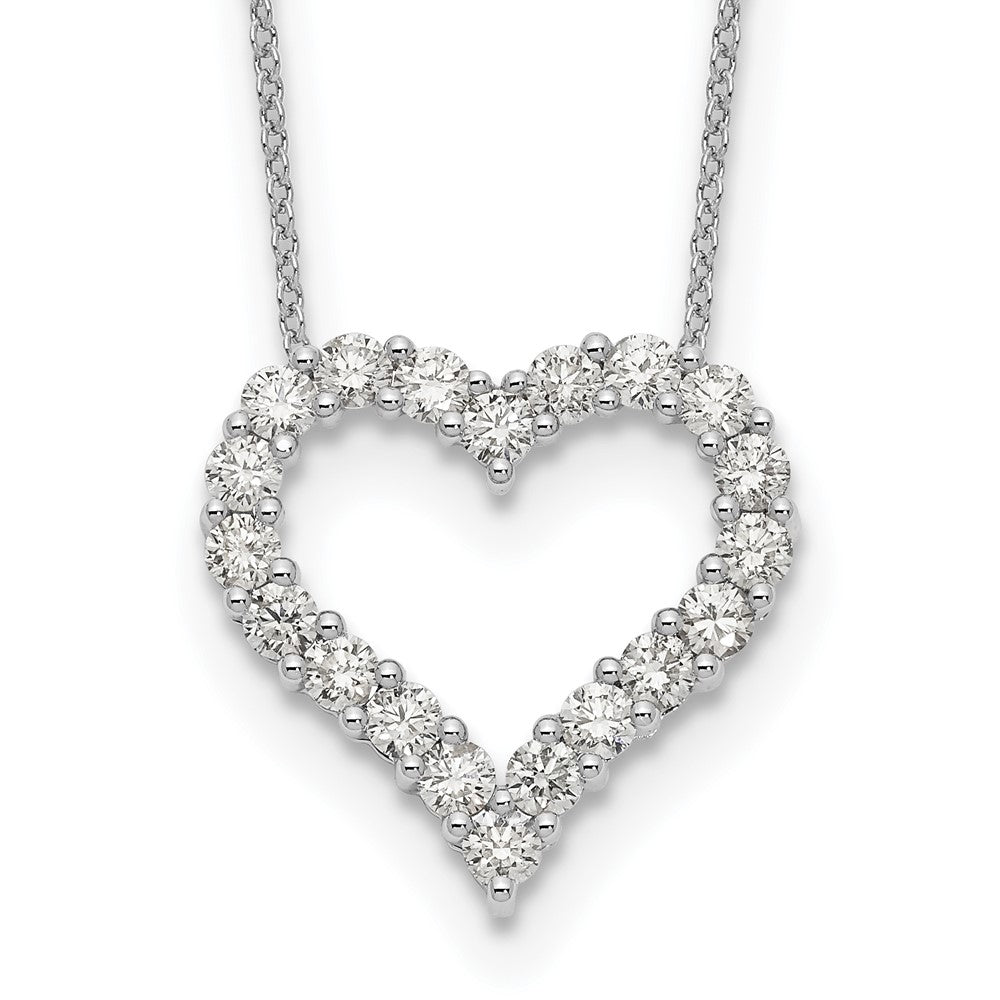 14k White Gold 1.5 carat Diamond Heart 18 inch Necklace - View 1