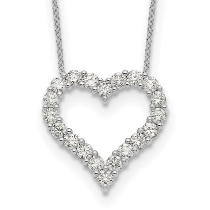 14k White Gold 1.5 carat Diamond Heart 18 inch Necklace - View 1