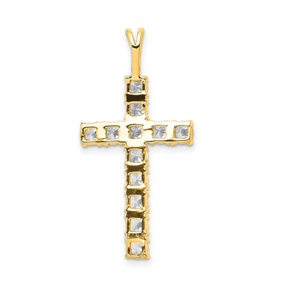14k 1.25 carat AA Diamond Latin Cross Pendant - View 3