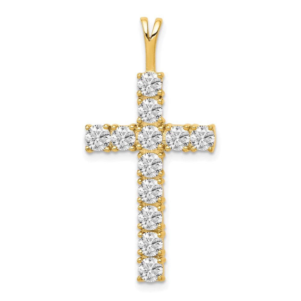 14k 1.25 carat AA Diamond Latin Cross Pendant
