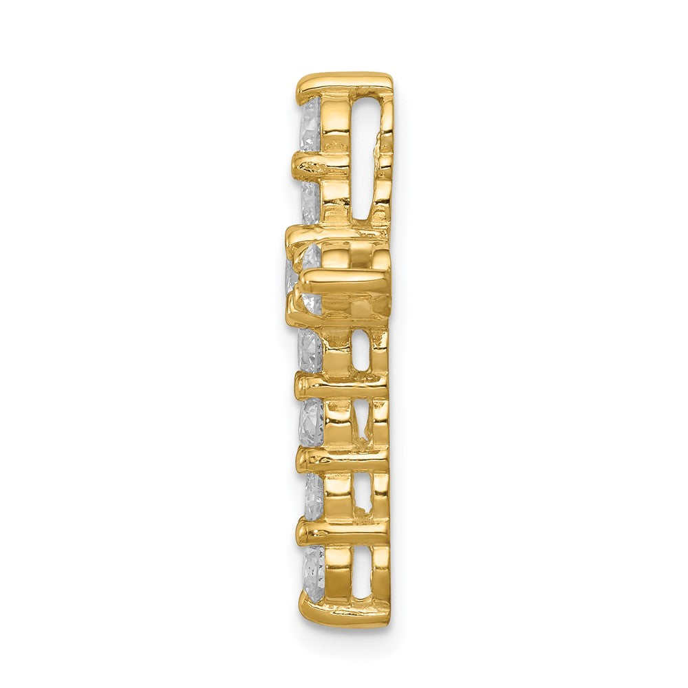14k 1.25 carat AA Diamond Cross Chain Slide - View 2