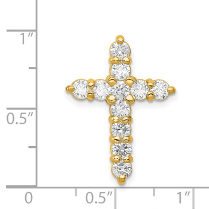 14k 1.25 carat AA Diamond Cross Chain Slide - View 4