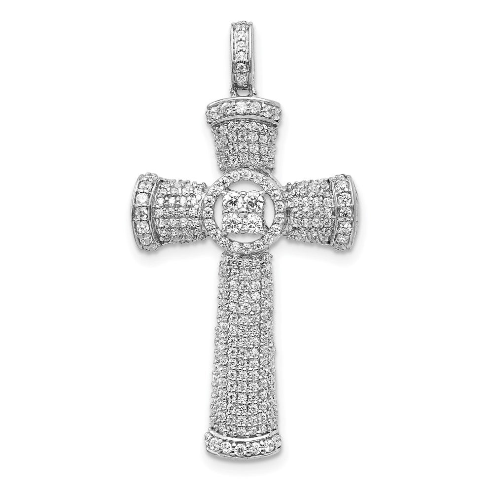 14k White Gold 1 carat Diamond Cross Pendant
