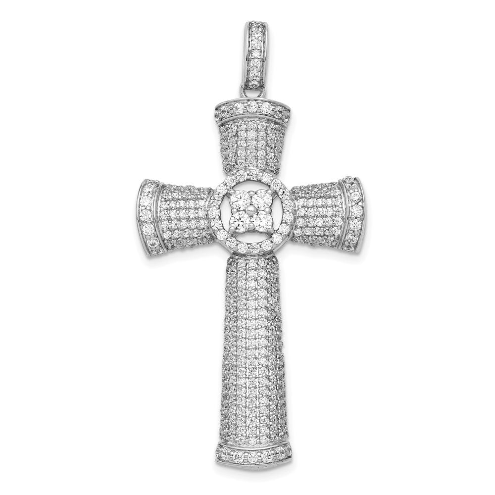 14k White Gold 1.75 carat Diamond Large Cross Pendant