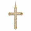 14k 1 carat Diamond Budded Cross Pendant