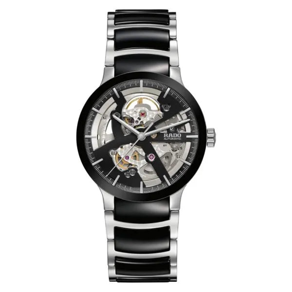 Rado Centrix Open Heart Automatic 39mm Blue Dial Two-Tone Stainless Steel & Ceramic Watch – Contemporary Skeleton Design