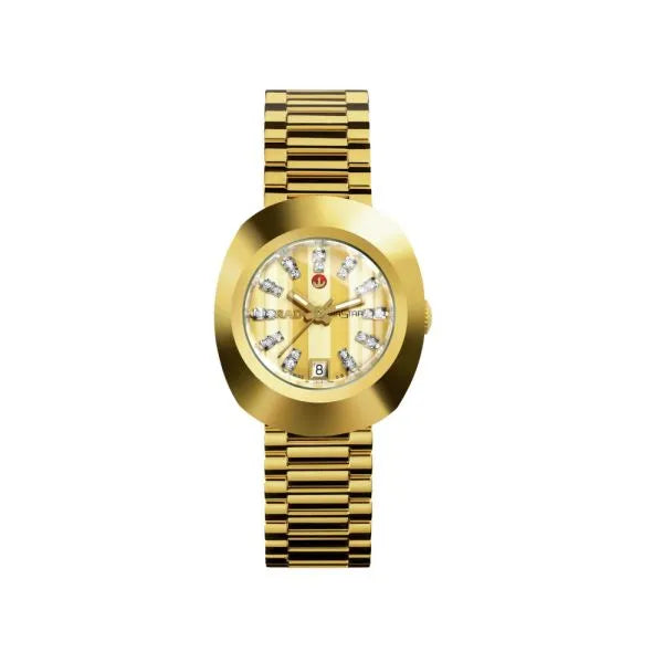 Rado DiaStar Original 35mm Black Dial Stainless Steel Quartz Watch – Iconic Oval Retro Style