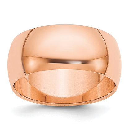 14k Rose Gold 8mm Half Round Wedding Band Size 13.5 - Image 1