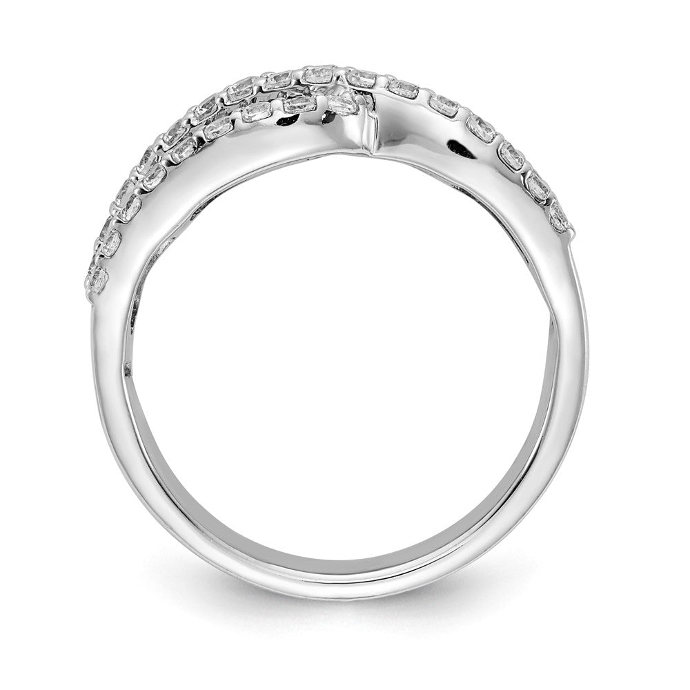 14k White Gold Emerald Diamond Ring - View 2