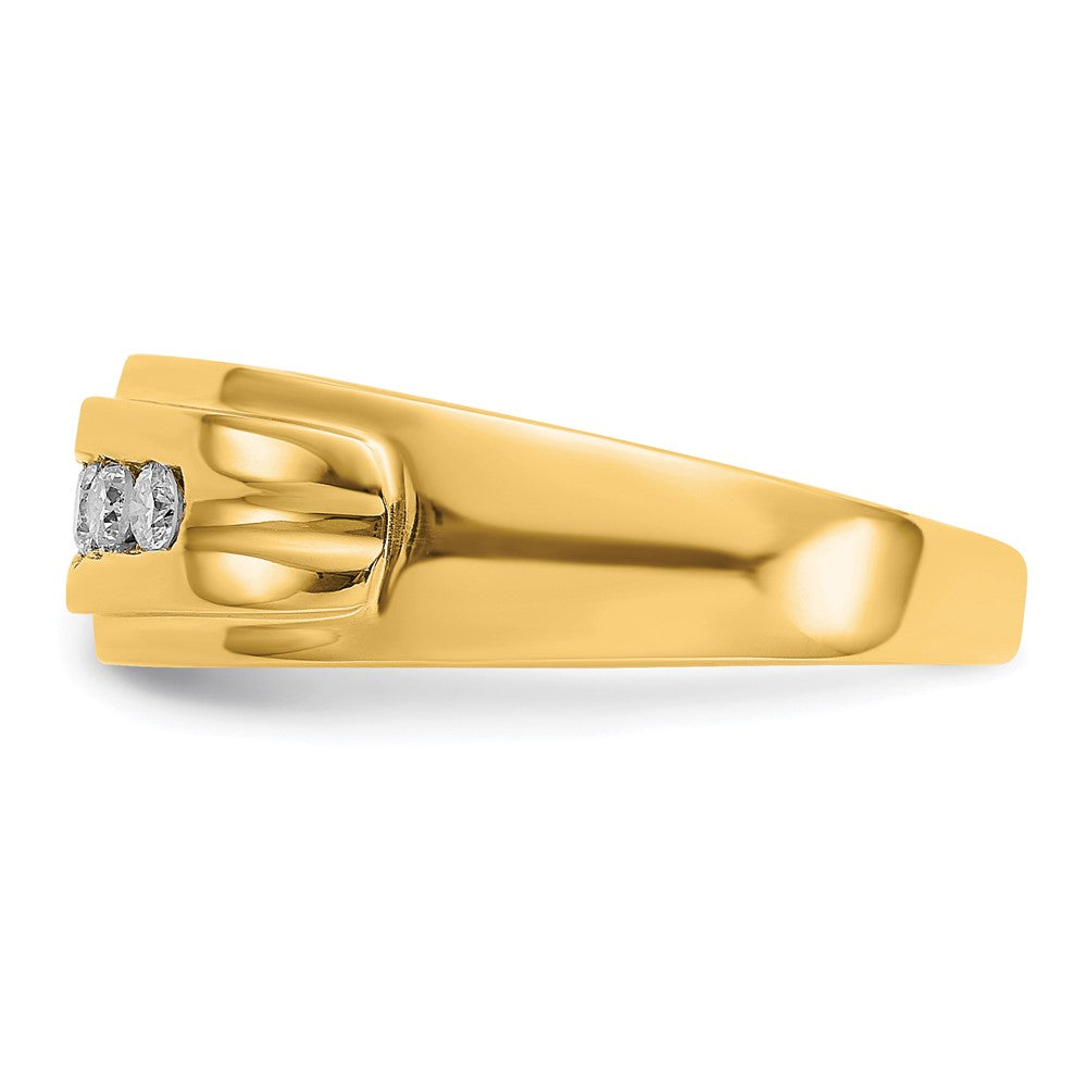 14k Diamond Mens 5-stone Ring