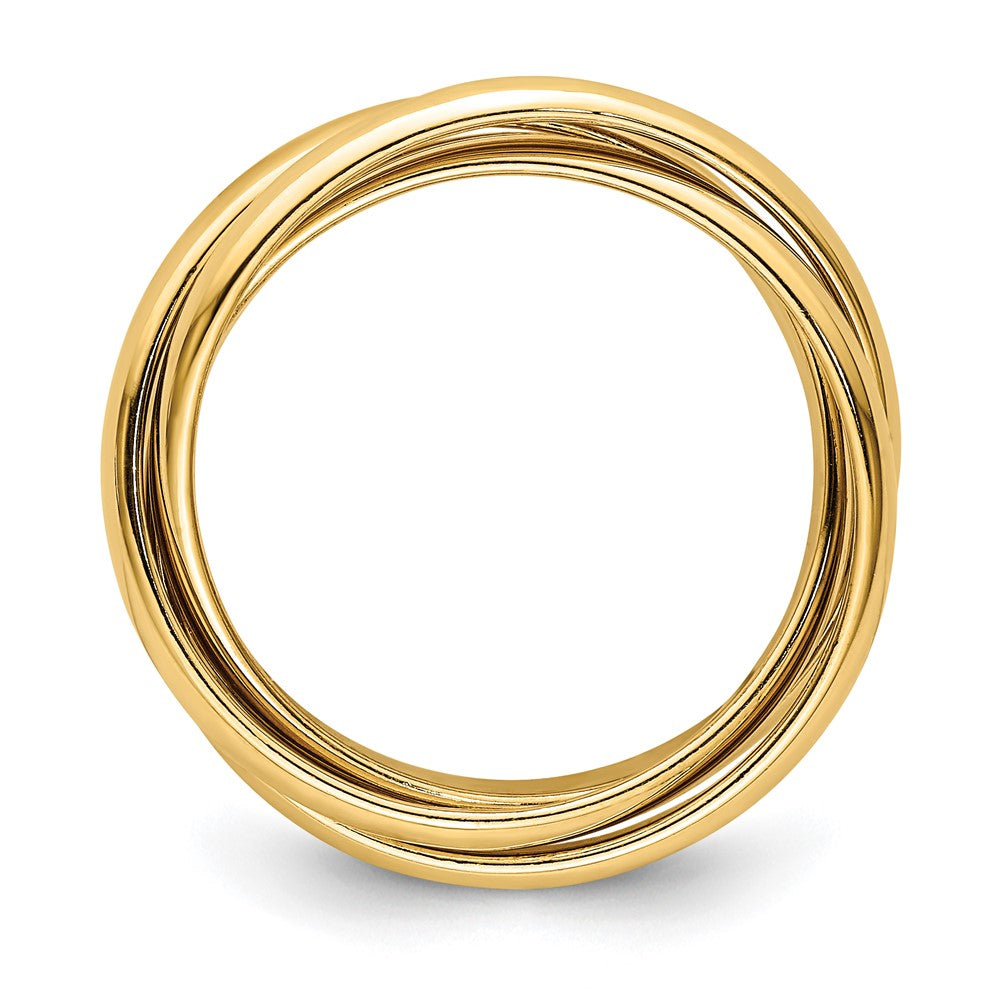 14k Yellow Gold Polished Rolling Ring, Size 6.5 - Image 1