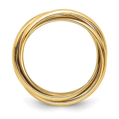 14k Yellow Gold Polished Rolling Ring - Image 1