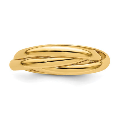 14k Yellow Gold Polished Rolling Ring - Image 2