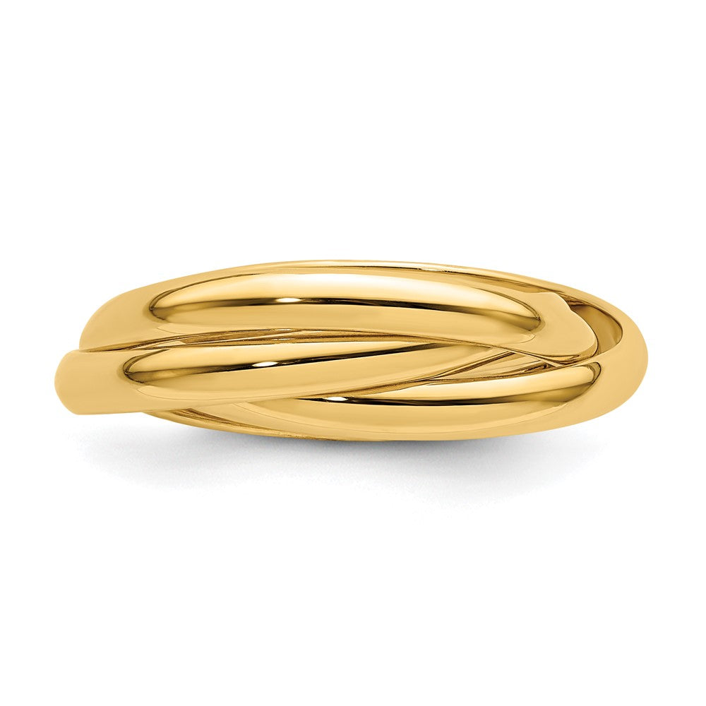 14k Gold Polished Rolling Ring - Image 2