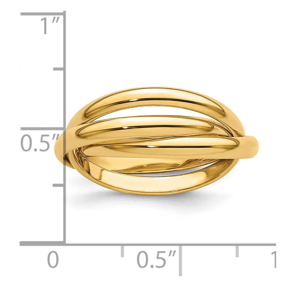 14k Polished Rolling Ring in Size 8.5 - Image 3