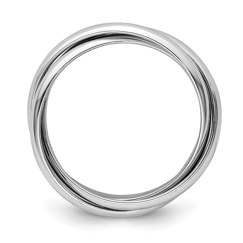 14k White Gold Polished Rolling Ring, Size 7 - Image 1