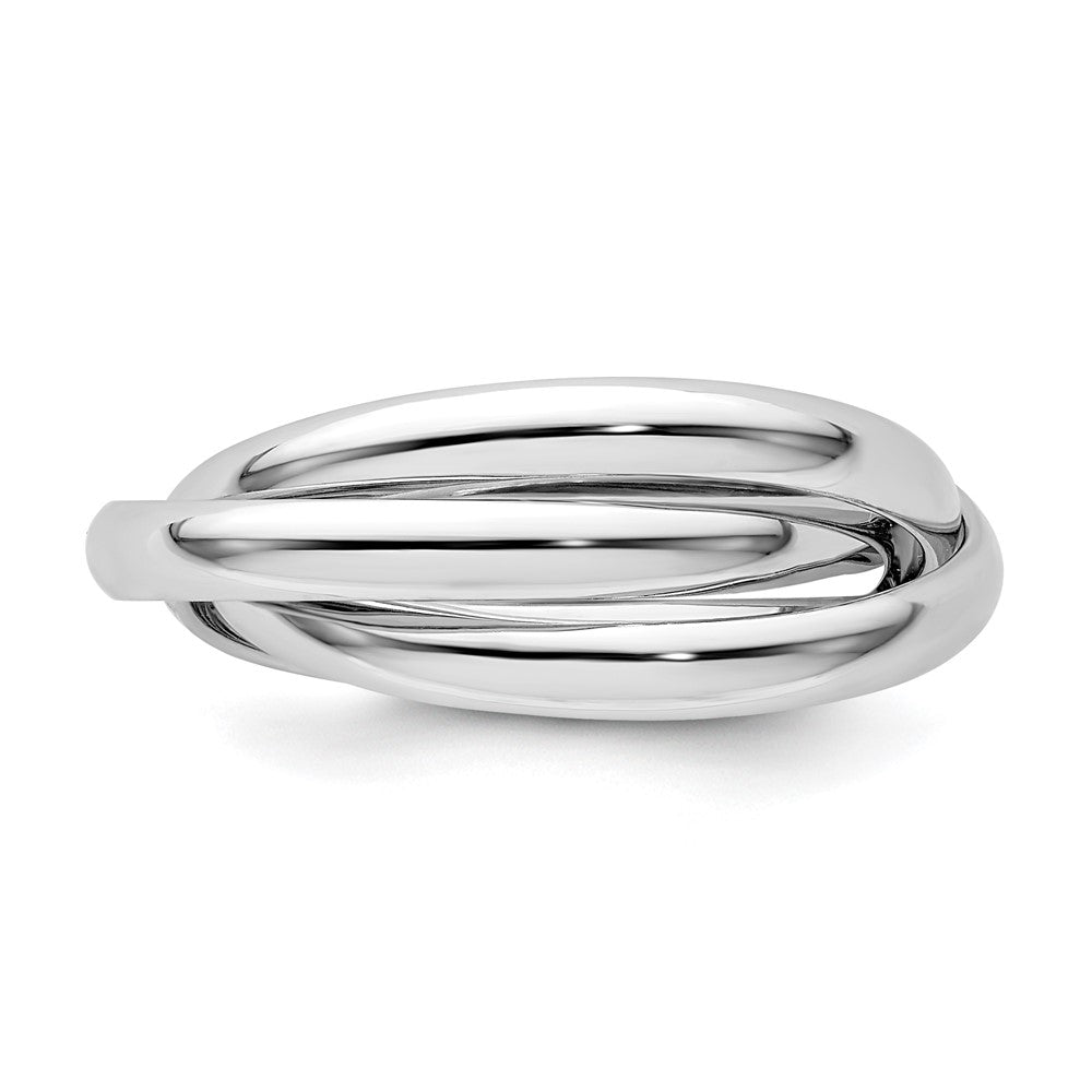 14k White Gold Polished Rolling Ring, Size 8 - Image 4
