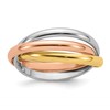 14k Tri-color Polished Rolling Ring Size 9