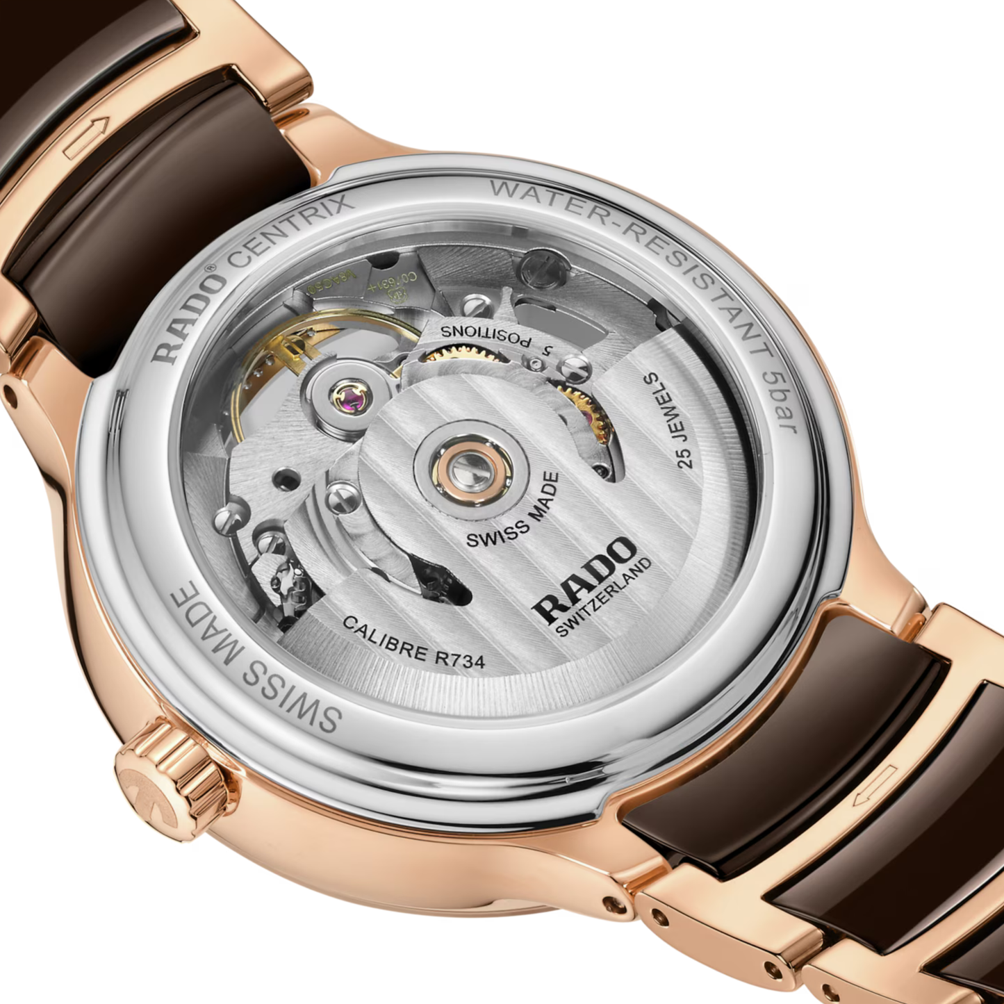 Rado Centrix Diamond Open Heart Brown Automatic Watch 35 mm