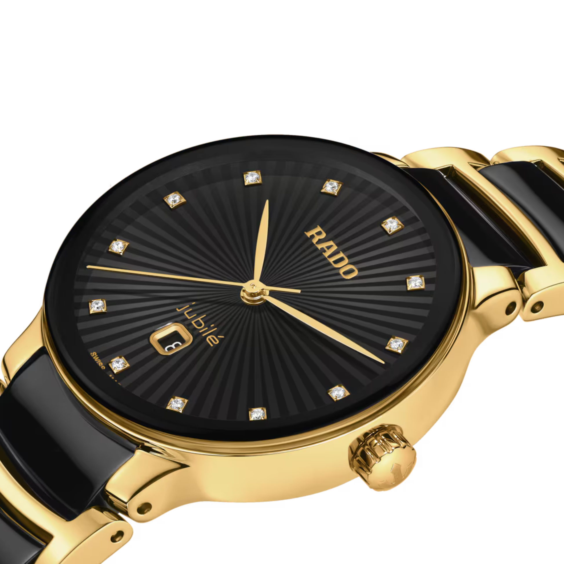 Rado Centrix 30.5 mm Black Dial Two-Tone Stainless Steel & Ceramic