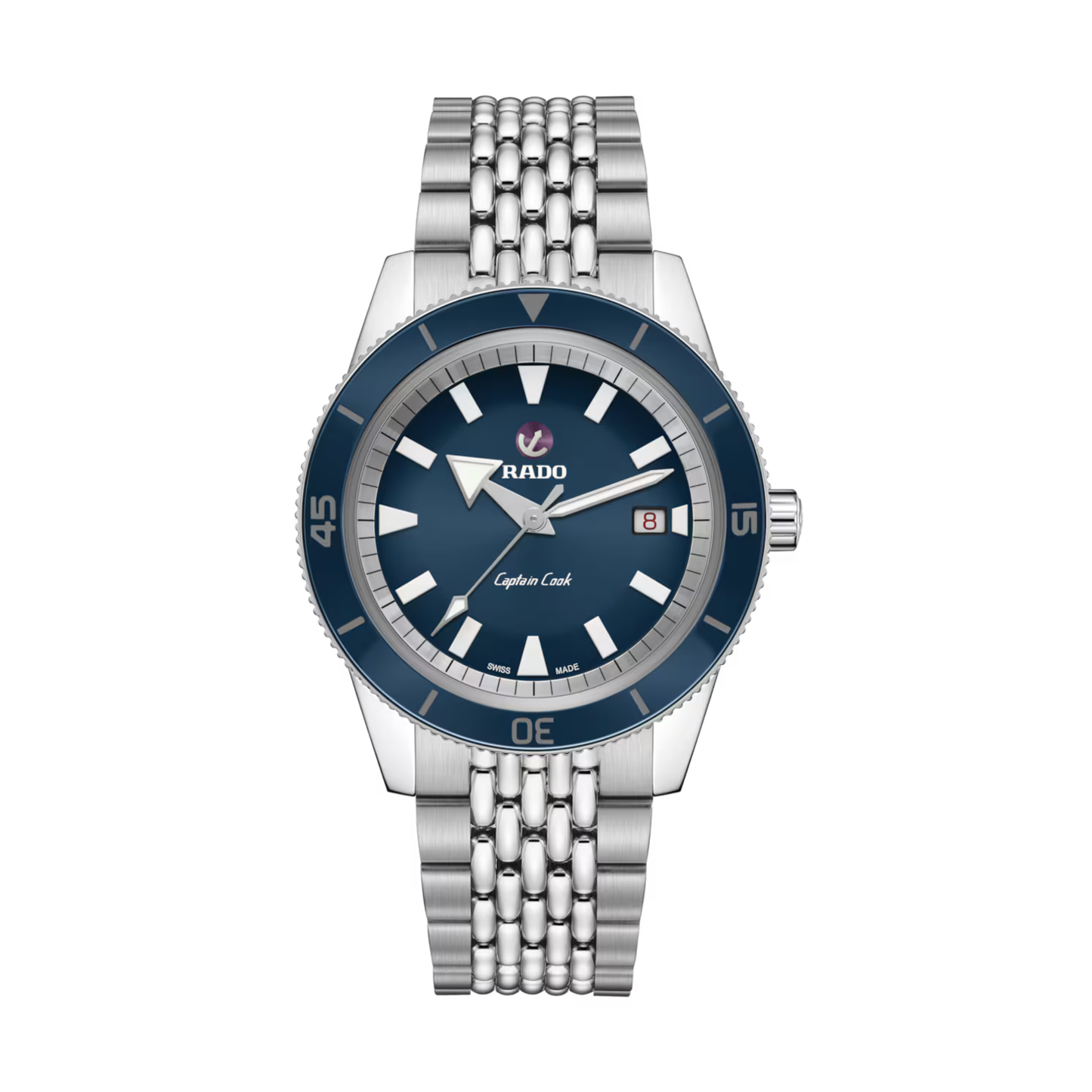 Rado Captain Cook Blue Ceramic Stainless Steel Automatic Watch 42 mm