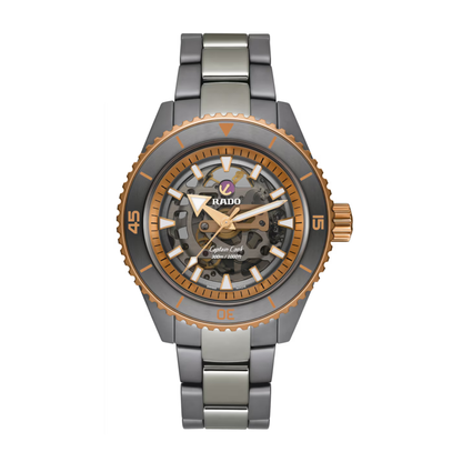 Rado Captain Cook Grey Skeleton Ceramic Titanium Automatic Watch 43 mm