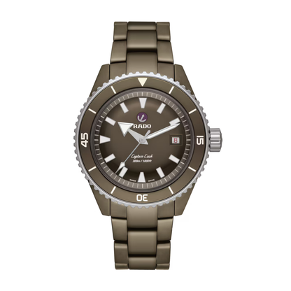 Rado Captain Cook Olive Green Ceramic Titanium Automatic Watch 43 mm