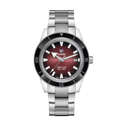 Rado Captain Cook Red Stainless Steel Ceramic Automatic Watch 42 mm