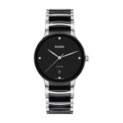 Rado Centrix Diamond Black Stainless Steel Automatic Watch 39.5mm