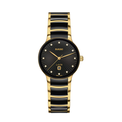 Rado Centrix Diamonds Black Two-Tone Ceramic Watch 30.5 mm