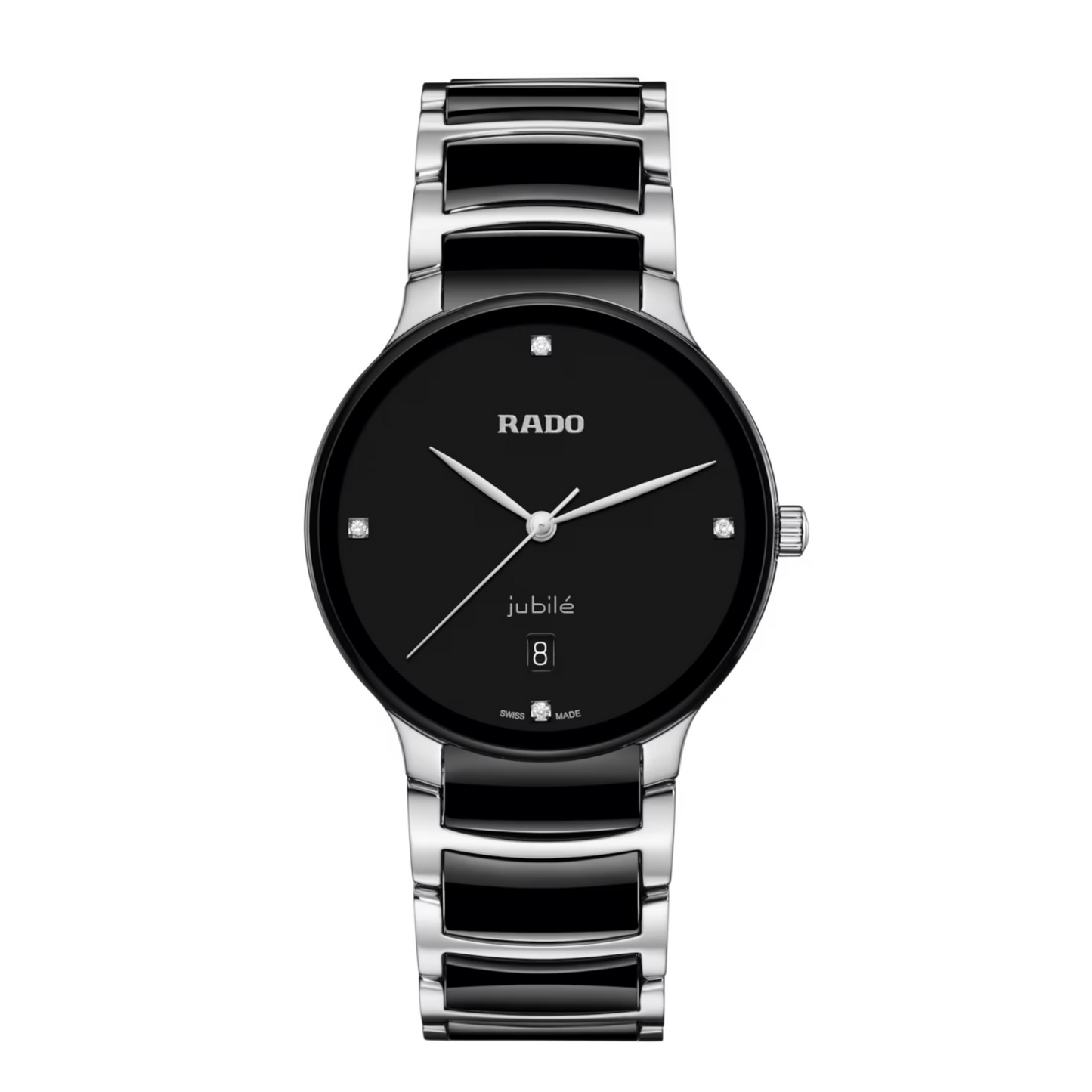 Rado Centrix Diamond Black Stainless Steel Watch 39.5mm