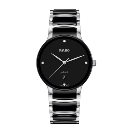 Rado Centrix Diamond Black Stainless Steel Watch 39.5mm