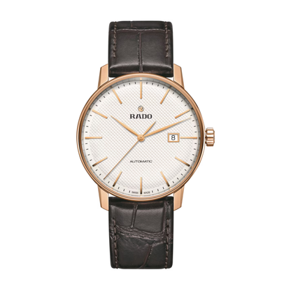 Rado Coupole Classic Brown Leather White Dial Automatic Watch 41 mm