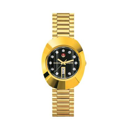 Rado DiaStar Original Gold Stainless Steel Black Dial Automatic Watch 35 mm