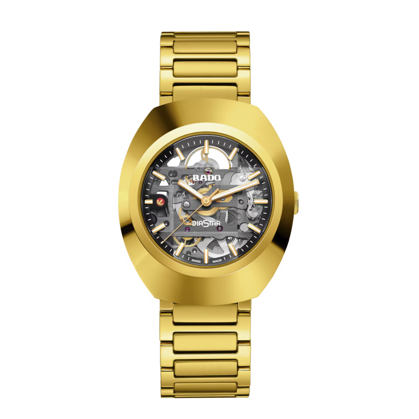 Rado DiaStar Original Grey Skeleton Gold Automatic Watch 38 mm