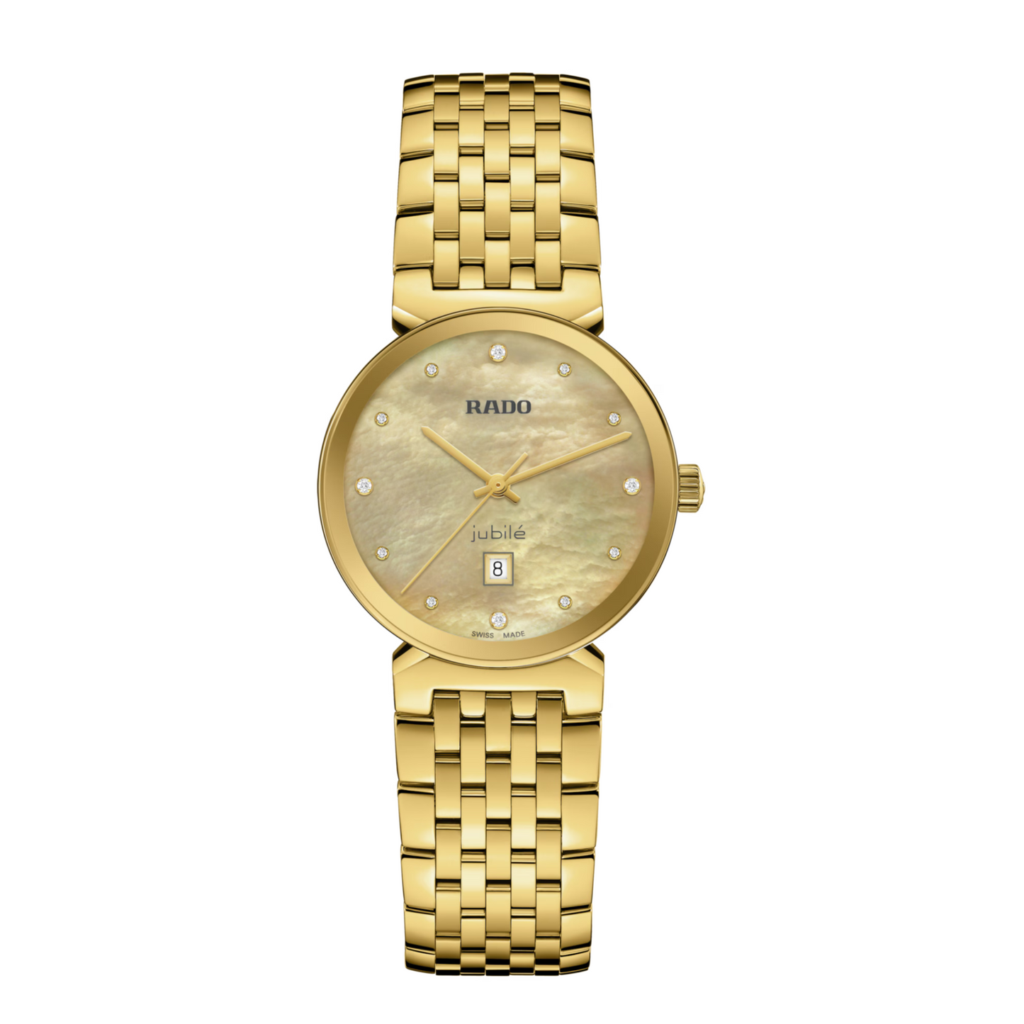 Rado Florence Classic Diamond Gold Mother-of-Pearl Stainless Steel Watch 30 mm